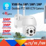 V380 Pro 5MP/2MP Dual Light Rotatable Outdoor Weatherproof PTZ Wireless Wifi CCTV Camera