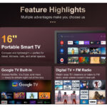 15.4" Portable Smart Digital LED TV - Google TV / DVB-T2 / MYTV Ready - Rechargeable Battery, Wifi - Image 2