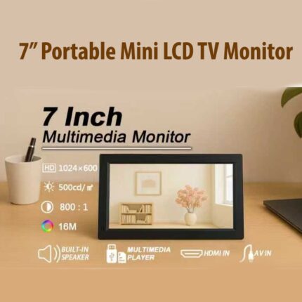 7" Inches Portable LCD MultimediaTV Monitor / Mini TV with HDMI/USB/AV Input/Speaker- Car Display/PS3/PS4/Xbox/PC
