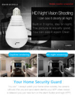 V380 PRO 2MP / 3MP 360 Degree Panoramic Fisheye Lamp Bulb Wireless CCTV Smart IP Camera - Image 8
