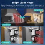 iCSee 6MP Dual Lens / Dual Screen Weatherproof Outdoor PTZ Wireless WIfi CCTV Camera - Grey - Image 4