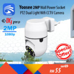 YOOSEE 2MP 1080p Full HD Wall Power Socket Type Dual Light PTZ Wireless Wifi CCTV Camera